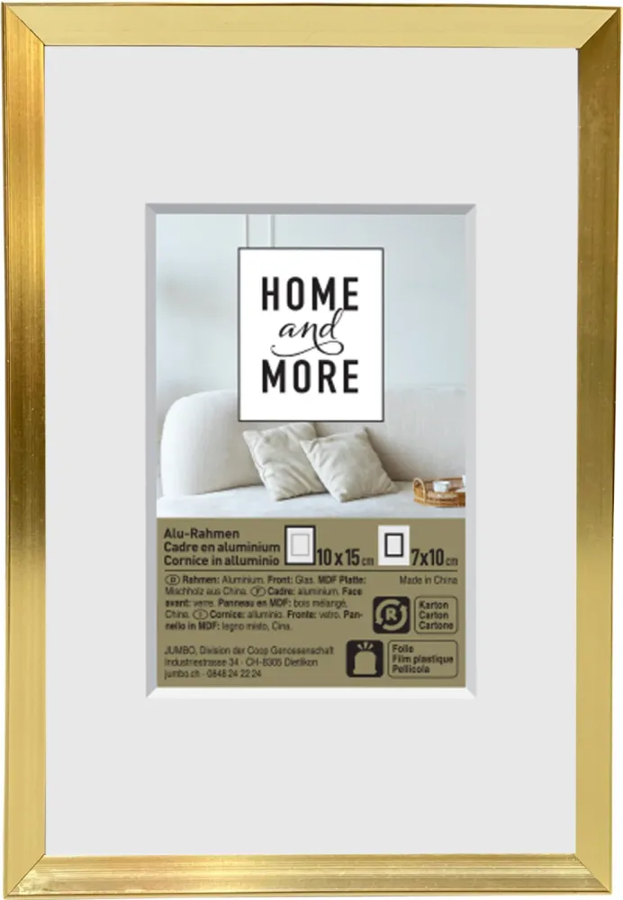 Home and More Aluminiumrahmen L4 | 10 x 15 cm | Gold | Aluminium