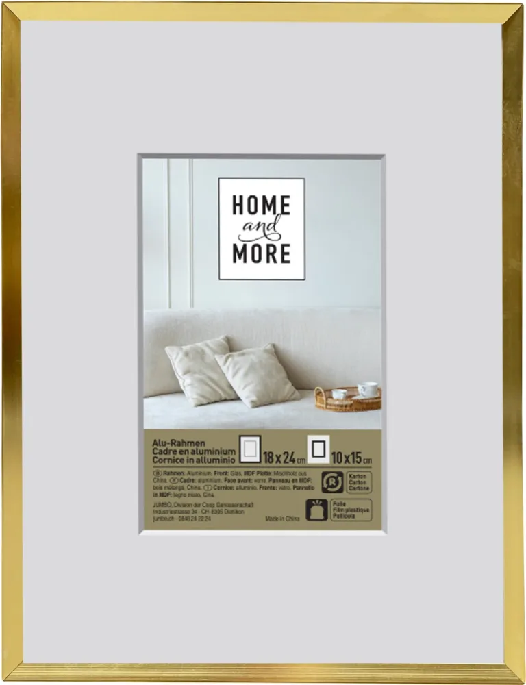 Home and More Aluminiumrahmen L4 | 18 x 24 cm | Altgold | Aluminium