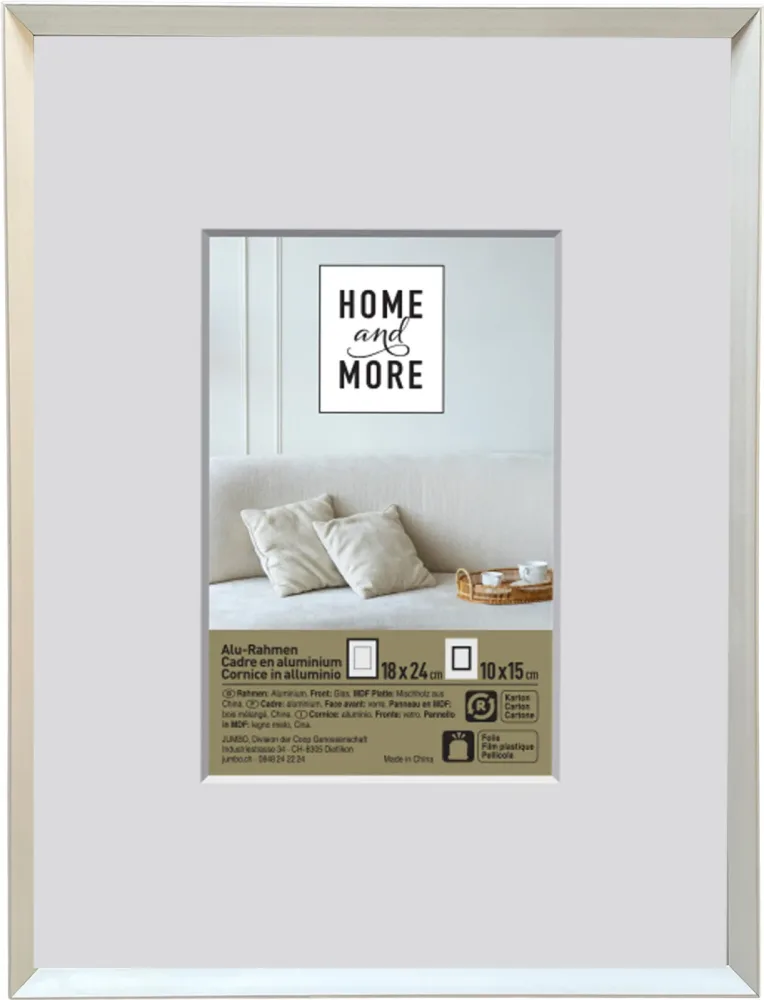 Home and More Aluminiumrahmen L4 | 18 x 24 | Silber | Aluminium