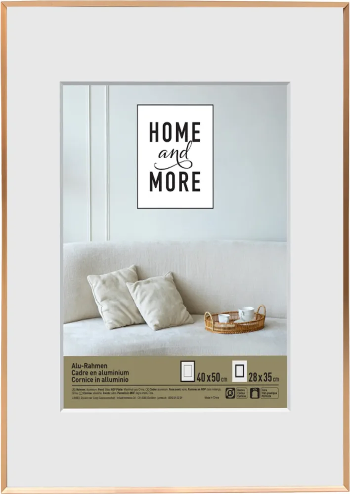 Home and More Aluminiumrahmen L4 | 40 x 50 cm | Ahorn | Aluminium