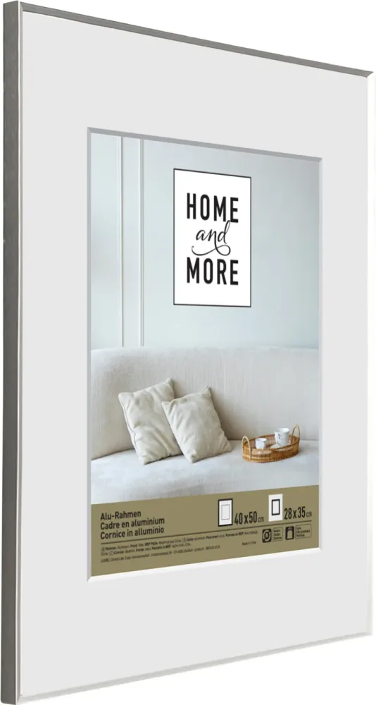 Home and More Aluminiumrahmen L4 | 40 x 50 | Silber | Aluminium