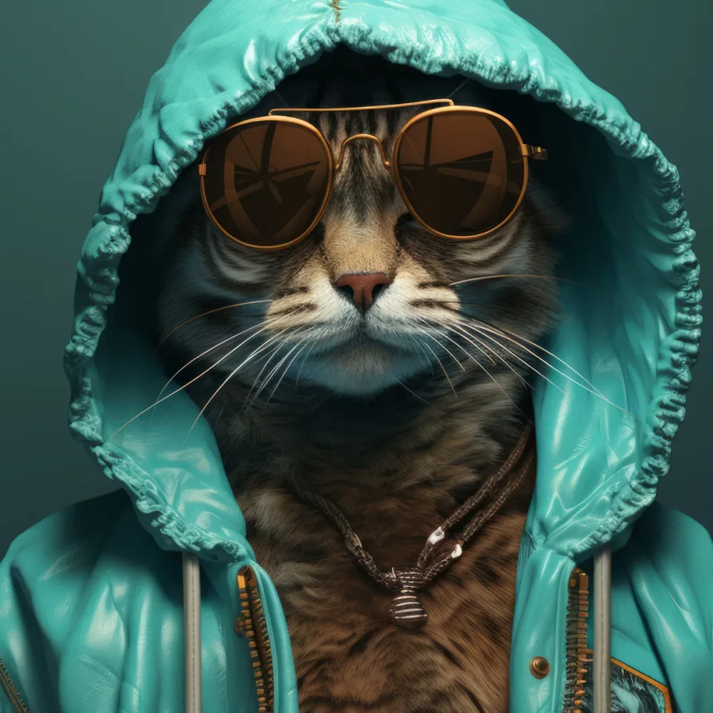 Wandbild 45x45 Chat Capuche