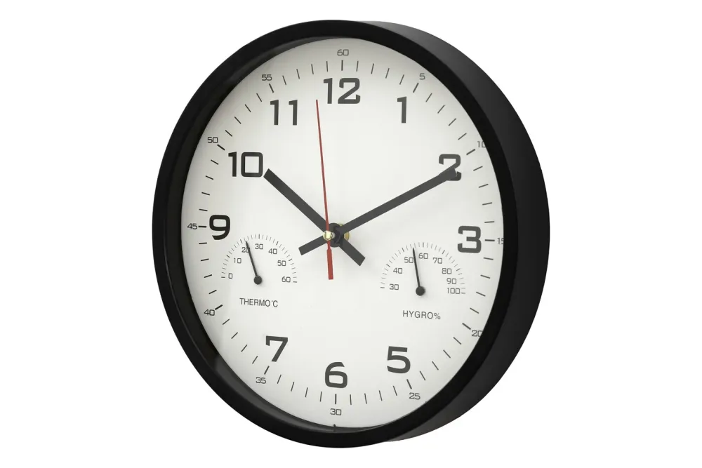 Wanduhr Ø 25cm Kunststoff schwarz