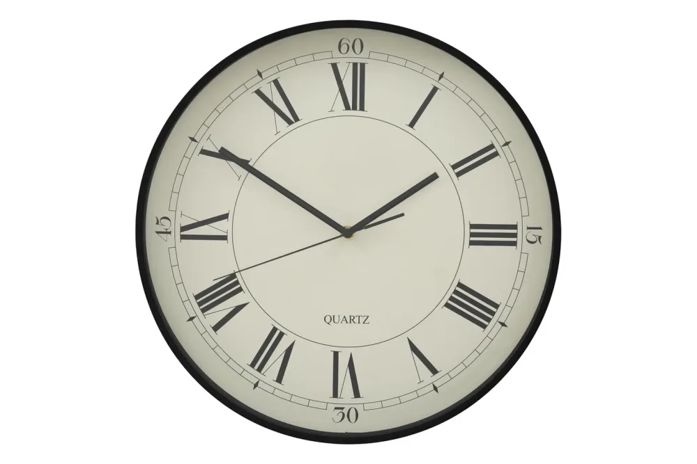 Wanduhr Ø 40cm Kunststoff creme
