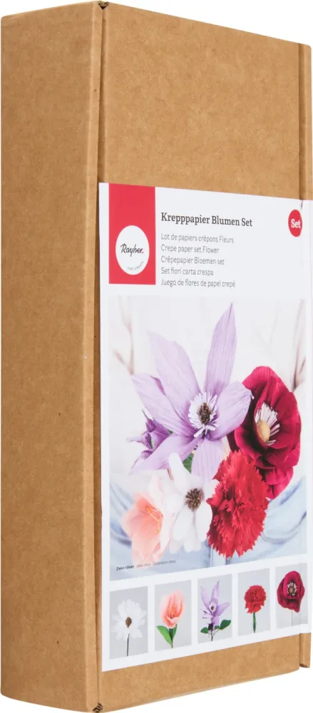 Krepppapier Blumen Set, sortiert, 105g/m2, Box