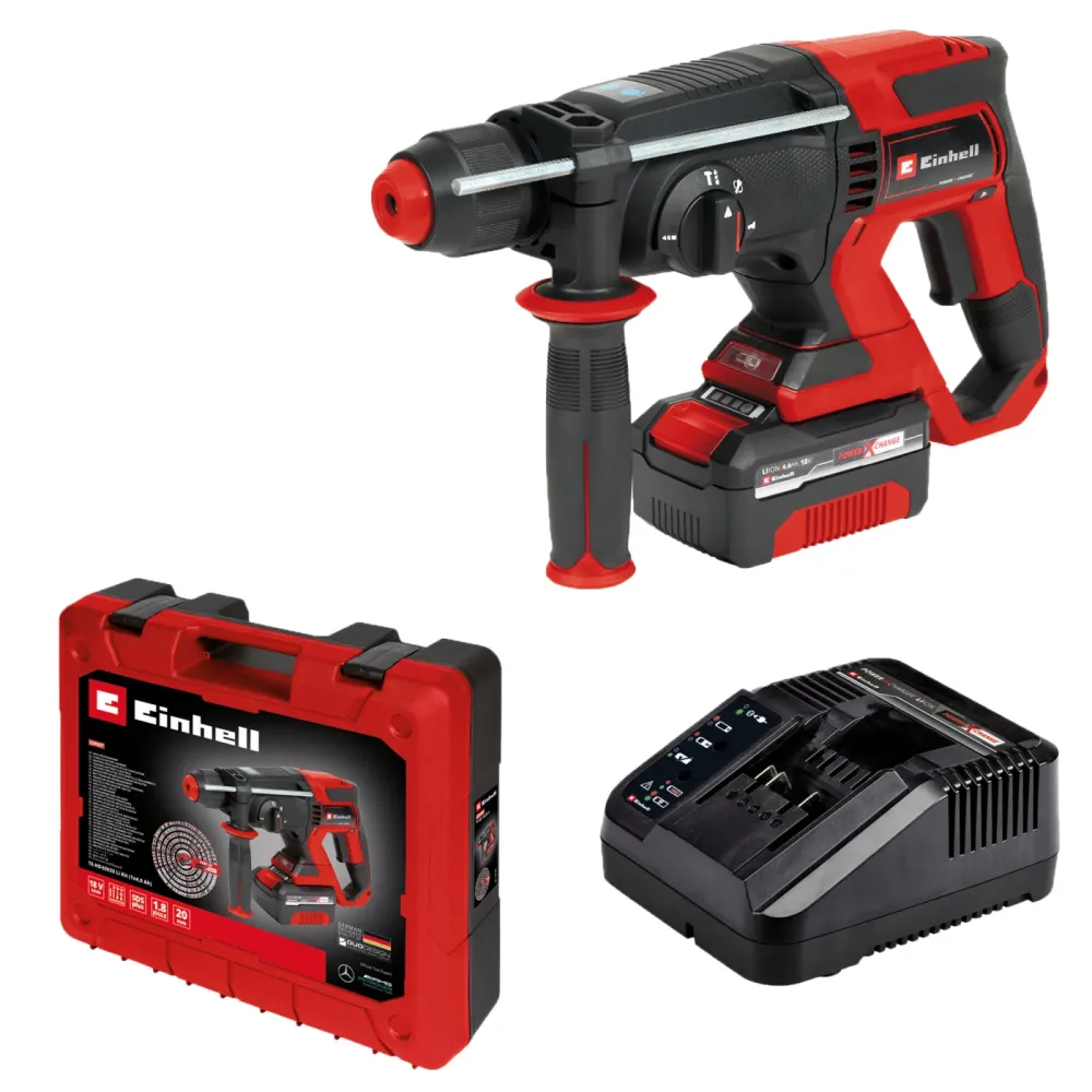Einhell Akku-Bohrhammer Te-Hd 18/20 Li | 4.0 Ah | Kit