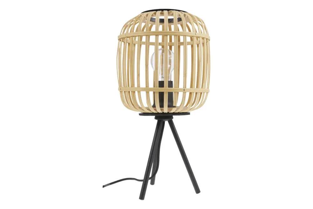 Tischlampe Bordesley aus Stahl und Holz | ⌀ 21 cm | 28 W