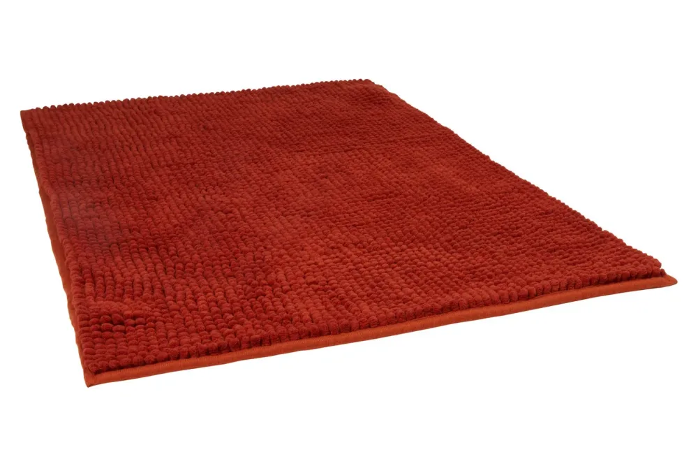 Chenille-Badteppich Rot | 50 × 80 cm