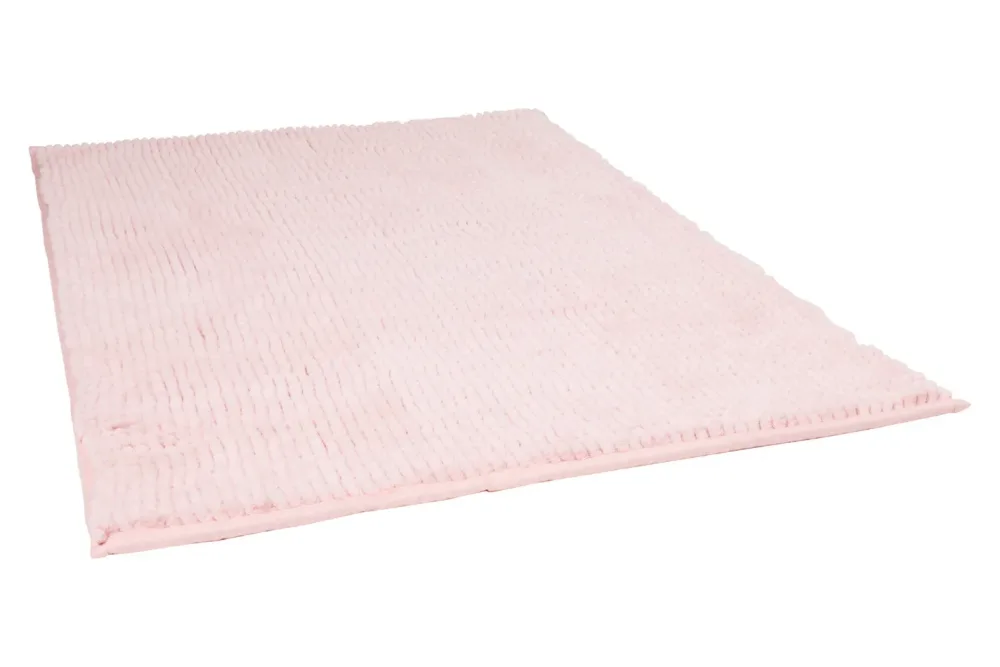 chenille badteppich 50x80cm pastellrosa