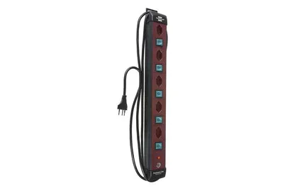 Brennenstuhl 6052077 Steckdosenleiste mit Schalter 5fach Bordeaux, Schwarz CH-Stecker 1 St.