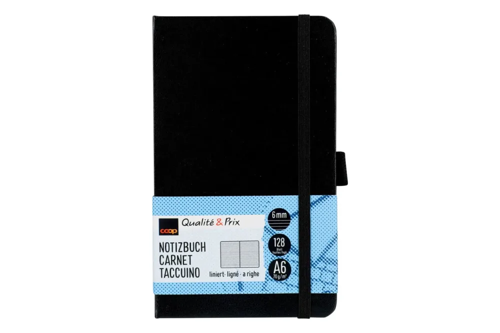 Coop Notizbuch A6 128 Blatt 6mm liniert