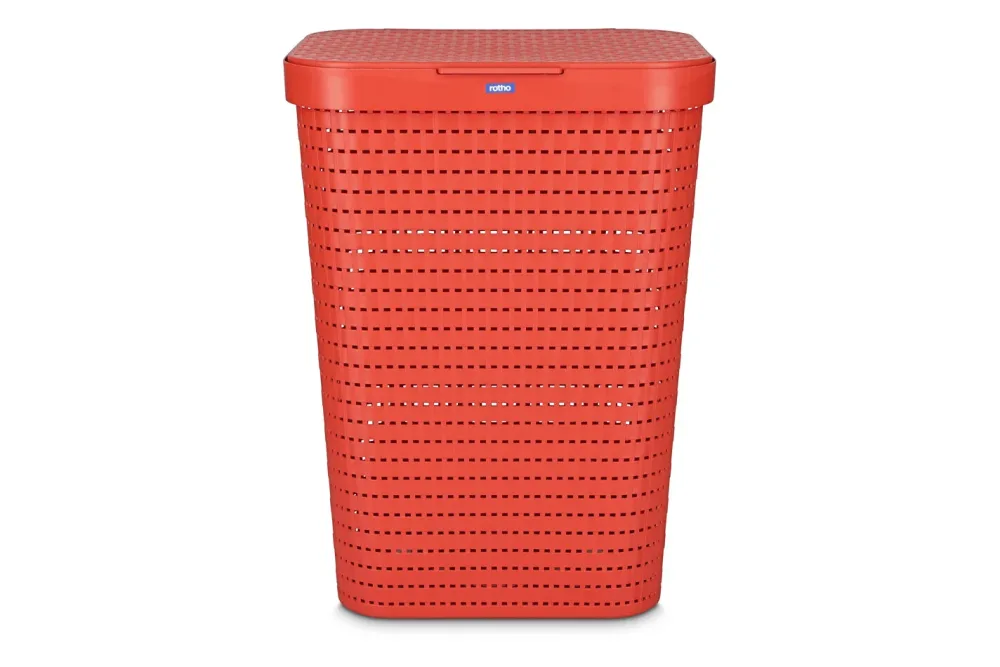 Rotho Wäschesammler Country 55L koralle