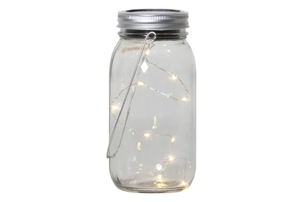 STAR TRADING Solar LED-Leuchte Jamjar 18cm 12.479-16 transparent