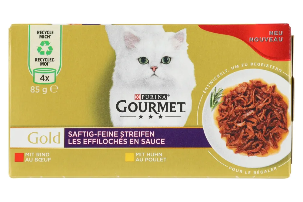 Gourmet Gold Katzenfutter in Sauce Fleisch 4x85g