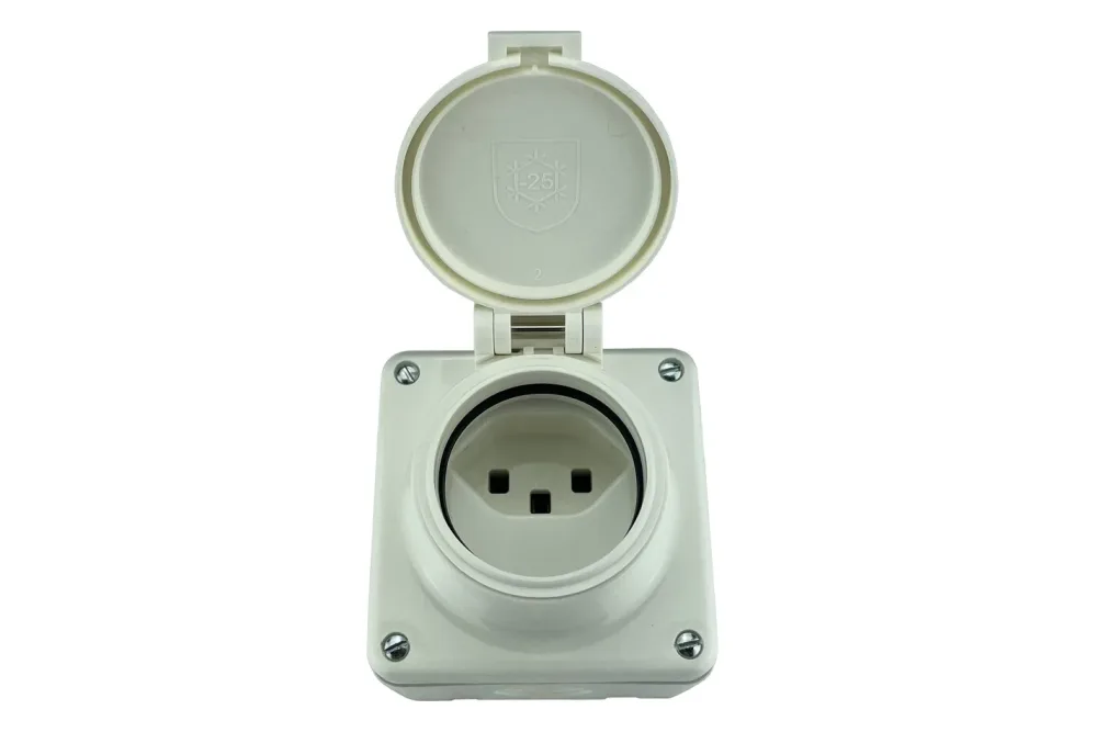 Mica Nass Steckdose 1x Typ 23 Gr.1x1 AP Mica Nass Ip55 weiss