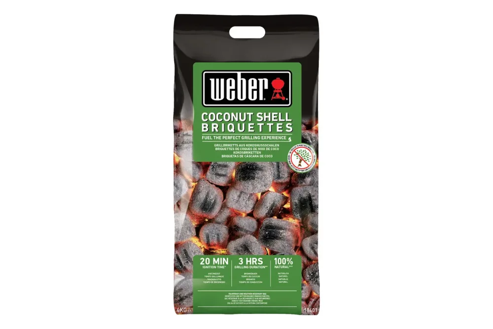 Weber Kokosnussschalen-Briketts 4 kg – Weber Holzkohle/Briketts/Grill Anzünder