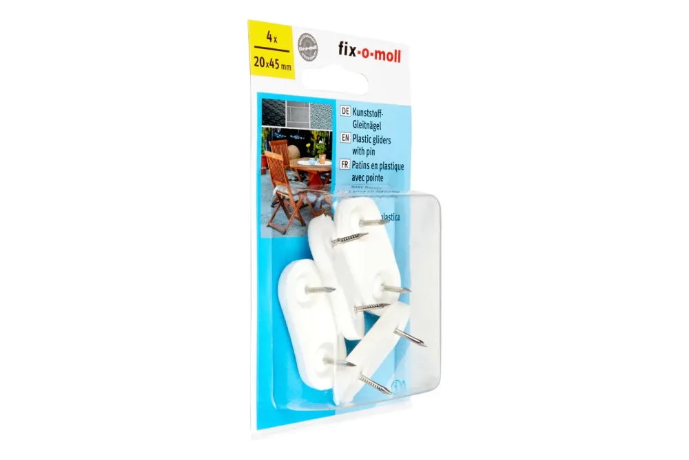 fix-o-moll Kunststoff-Gleitnägel, weiss