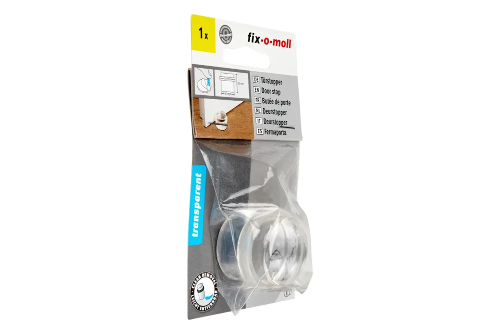 fix-o-moll Türstopper Kunststoff selbstklebend Ø 33/38 mm, tranparent
