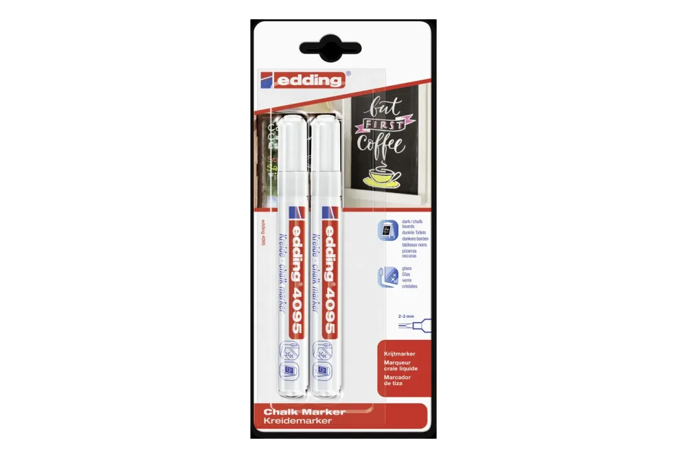 Edding 4095 4-4095-2-1049 Kreidemarker Weiß, Weiß 4 mm, 15 mm