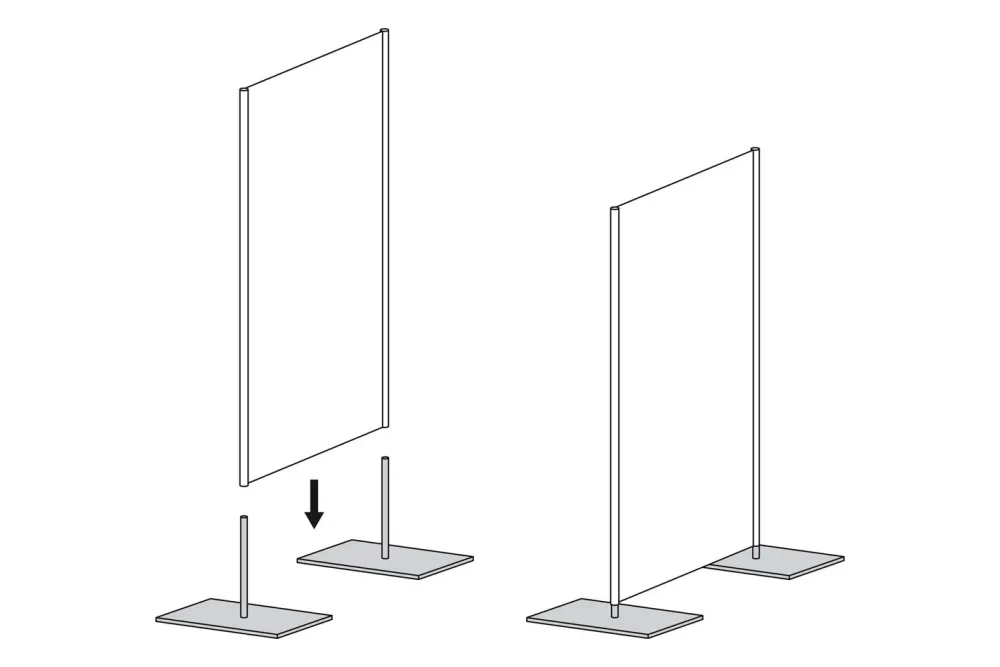 Nouvel Standfuss zu Paravents Anthrazit | 60 × 30 cm