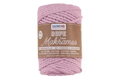 Glorex Makramee Rope Gedreht Rosa | ⌀ 3 mm | 250 g