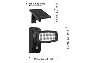 LED-Solar-Außenstrahler Palizzi mit Sensor