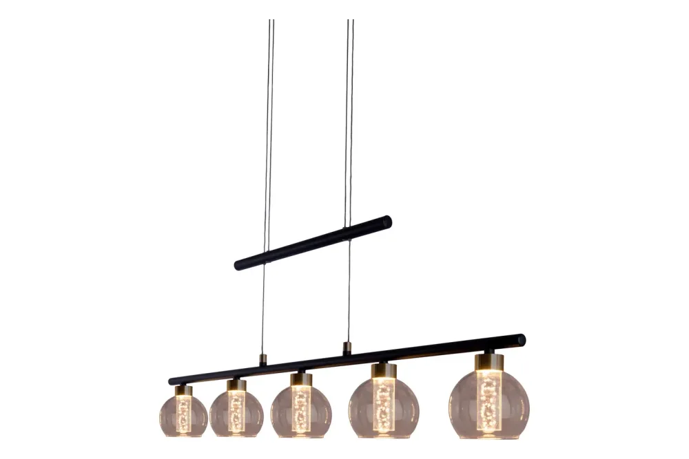 näve LED Glas-Pendelleuchte Brass schwarz