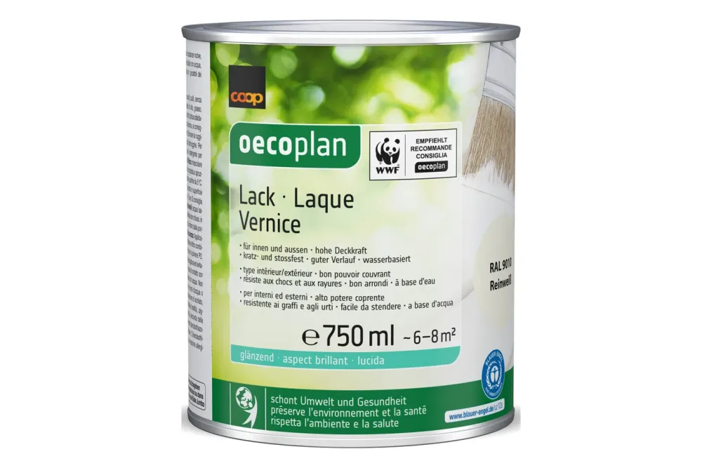 Oecoplan Lack glänzend Reinweiss 750 ml
