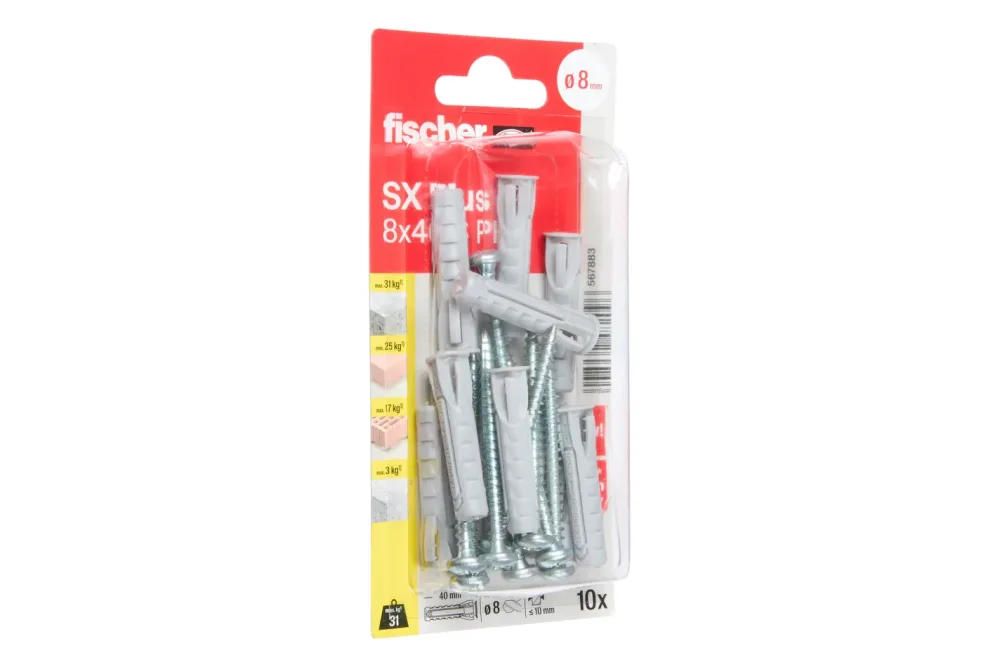 Fischer Dübel SX Plus mit PH-Schraube 8x40