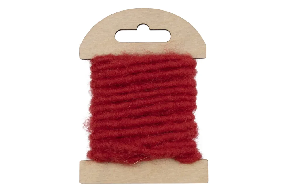 Wollkordel mit Jutekern, 5mm ø, SB-Holzkarte 3,5m