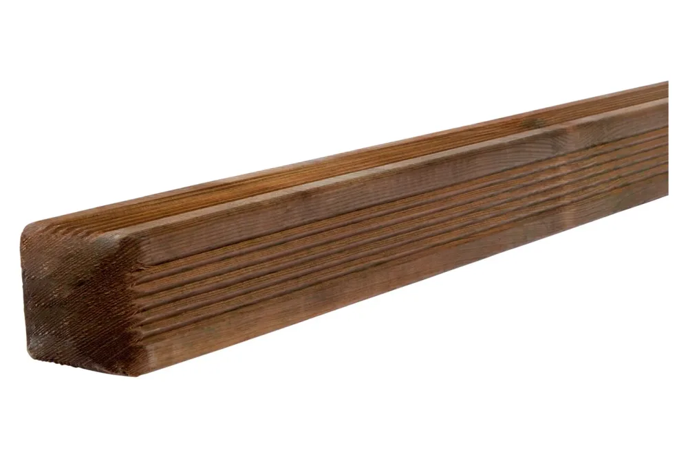 Jardin Royal Vierkantpfosten mit Bischofmütze, braun imprägniert | 185 x 7 x 7 cm