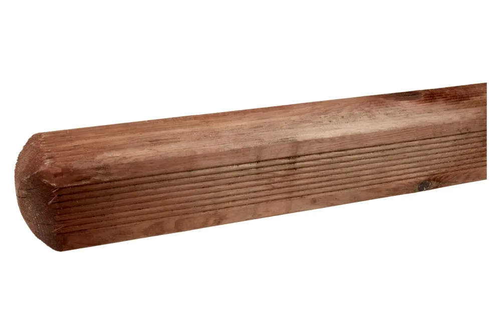 Jardin Royal Vierkantpfosten mit Bischofmütze, braun imprägniert | 185 x 9 x 9 cm