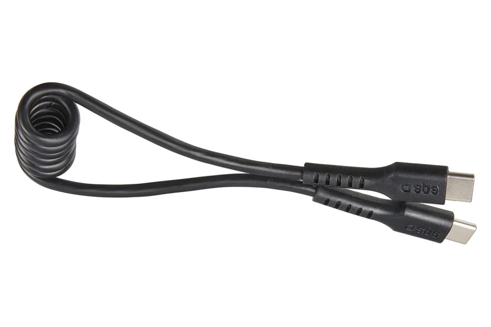 SBS Usb-C auf Usb-C Spiralkabel | 0.5 m