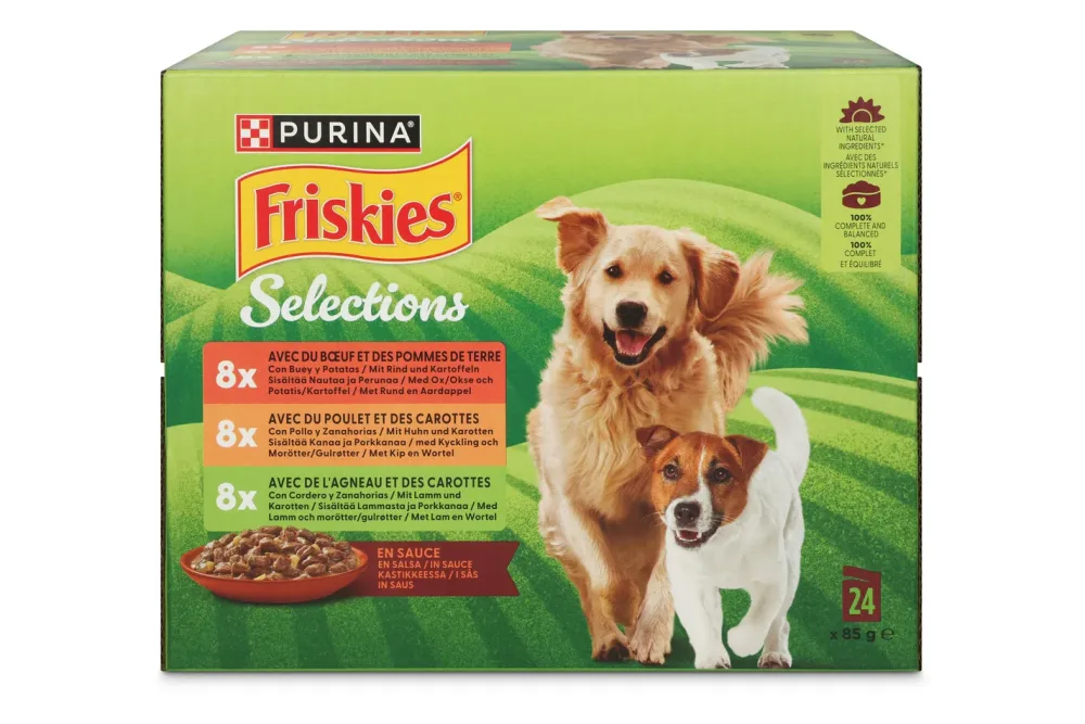 Friskies Hundefutter in Geleé Adult Fleisch 24x85g