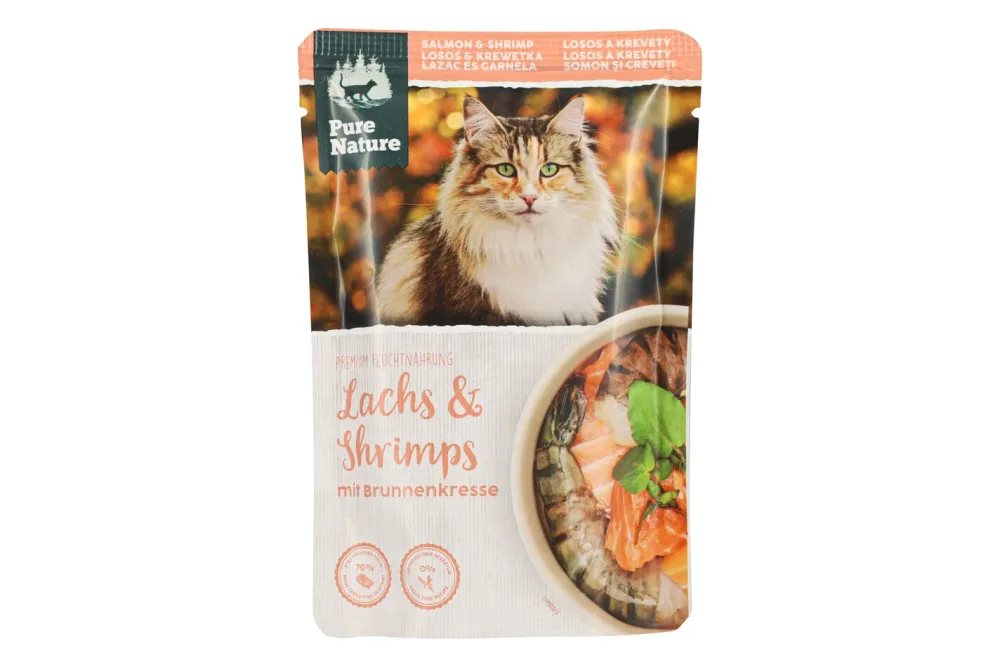 Pure Nature Cat Lachs & Schrimps - 12 x 80 g
