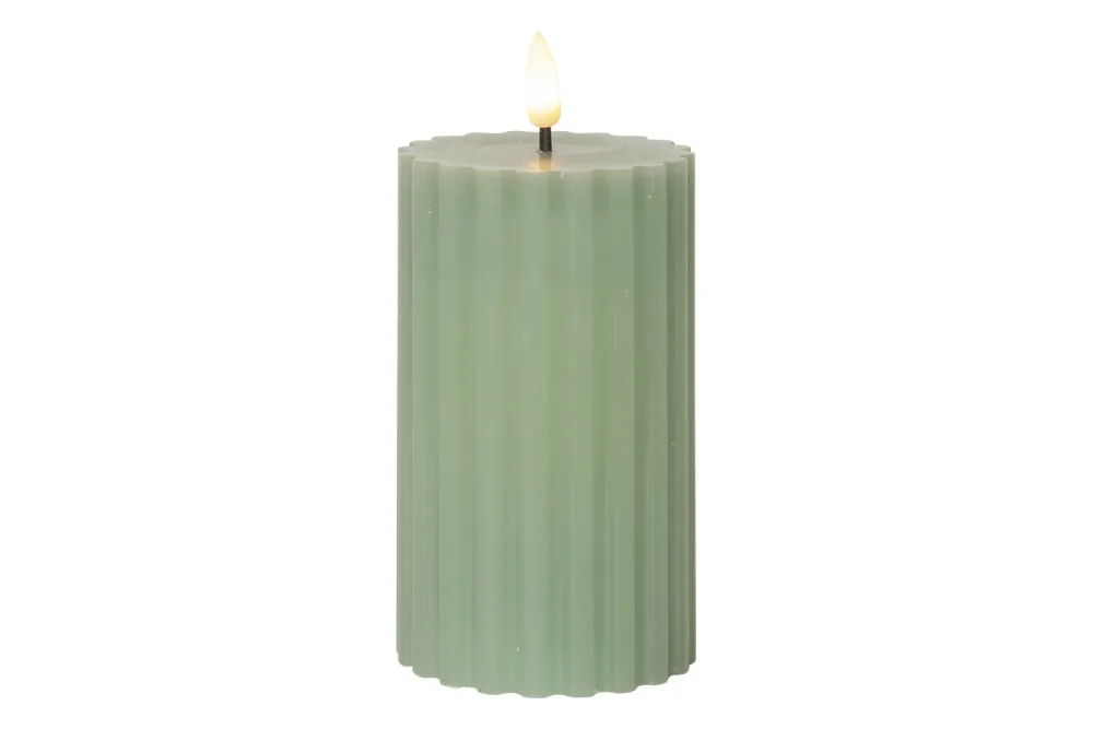 LED Pillar Kerze Flamme Stripe