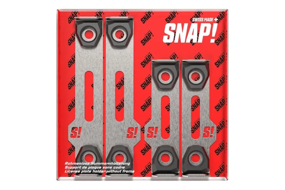 Snap! Rahmenloser Nummernhalter, 30 × 8 cm/50 × 11 cm, Edelstahl