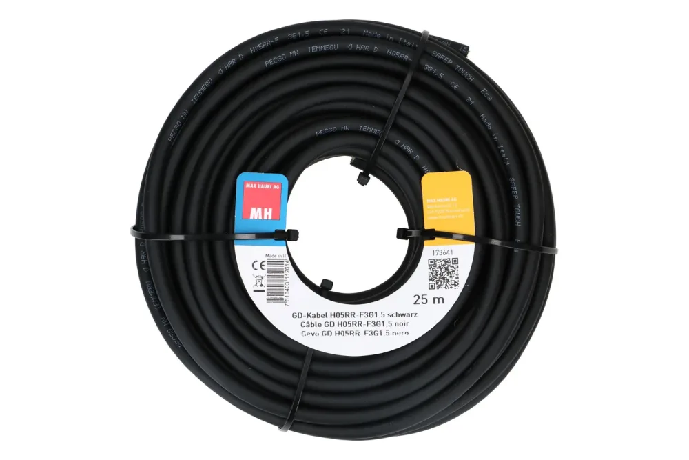 Max Hauri AG GD-Kabel H05Rr-F3G1.5 25m schwarz