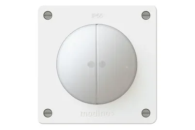 Modino Exo Doppel-Druckschalter Schema 3+3 2x bel. Eins. +Fr.set exo Ip55 ws