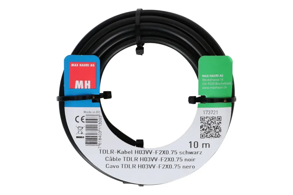 Max Hauri AG TDLR-Kabel H03Vv-F2X0.75 10m schwarz