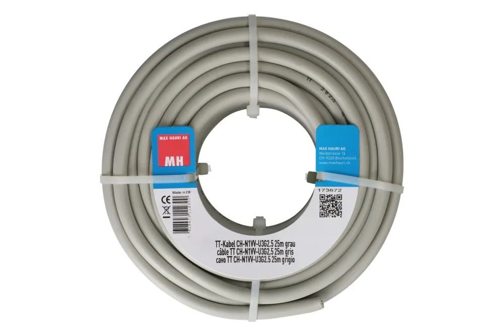 Max Hauri AG TT-Kabel Ch-N1Vv-U3G2.5 25m grau