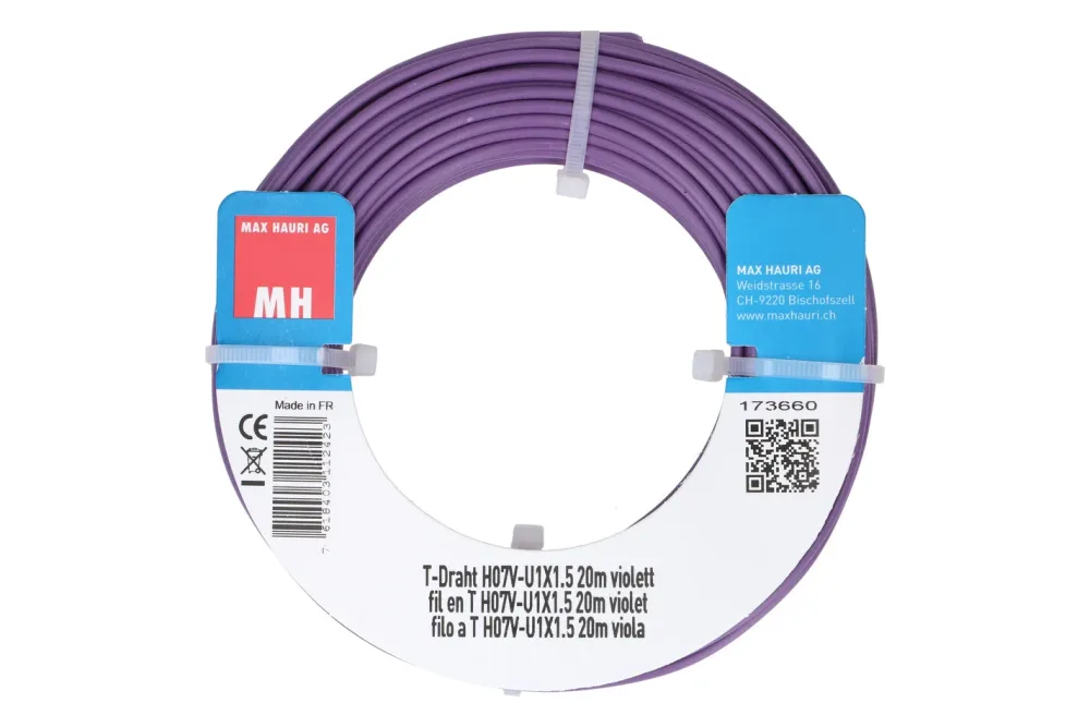 Max Hauri AG T-Draht H07V-U1X1.5 20m violett