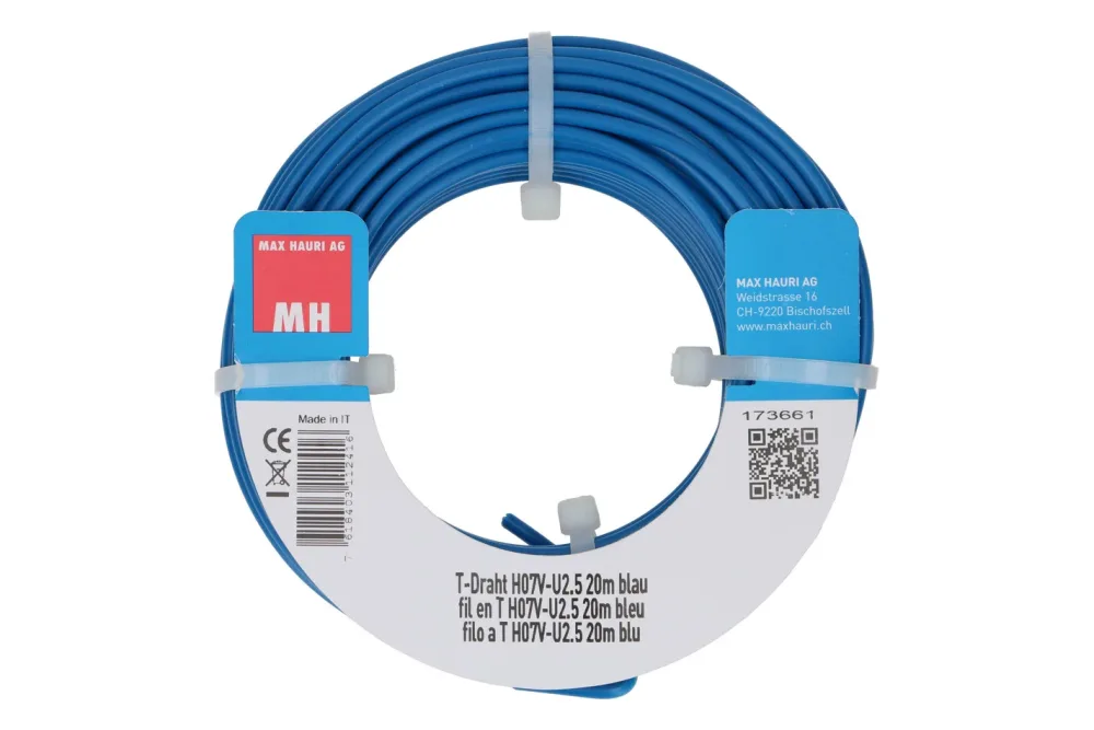 Max Hauri AG T-Draht H07V-U2.5 20m blau
