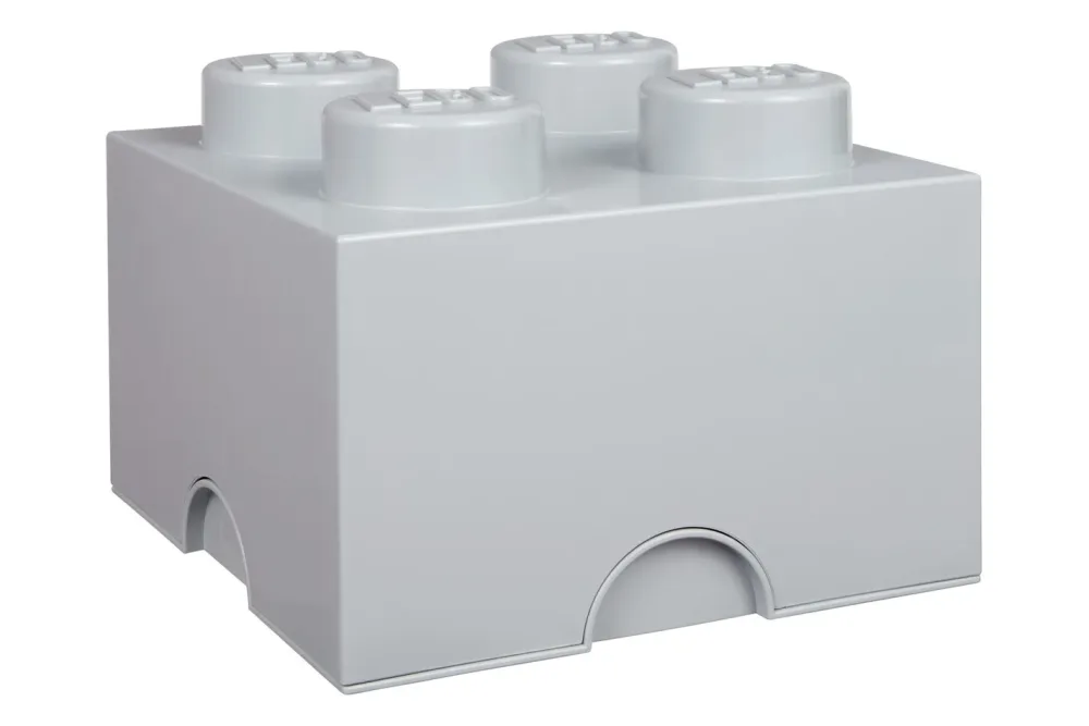 Lego Aufbewahrungsstein 4 - Medium Steingrau