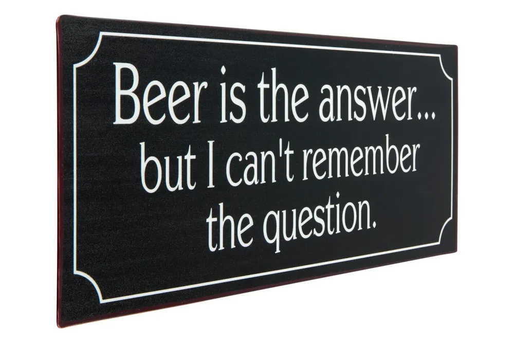 Metall Schild 30x13 cm Beer is the answer