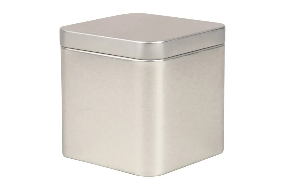 Metalldose quadratisch, 7,6x7,6x7,6cm, m. Deckel