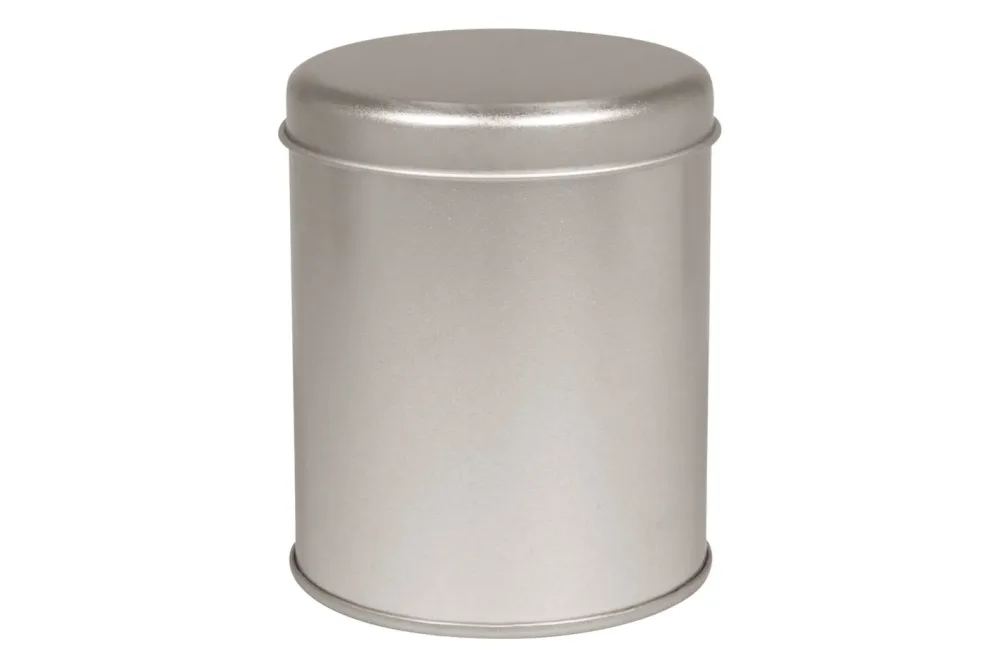 Metalldose rund, 8cm ø, 10cm, m. Deckel