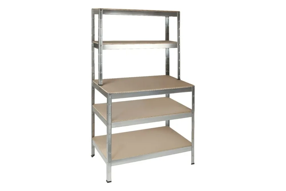 Schulte Steckstufen-/Schwerlastregal | 100x60x180 cm | 5 Böden | Traglast: 200kg pro Boden