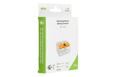 Wago Steckklemme Compact 3x 0.14-4mm2 mit Betätigungshebel 12 Stk.