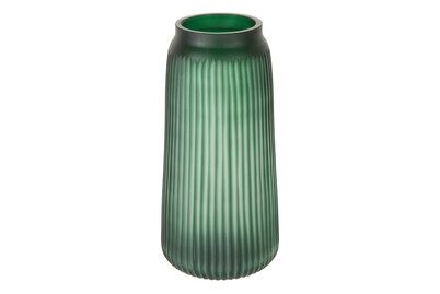 Glasvase mit Rillen grün h36cm